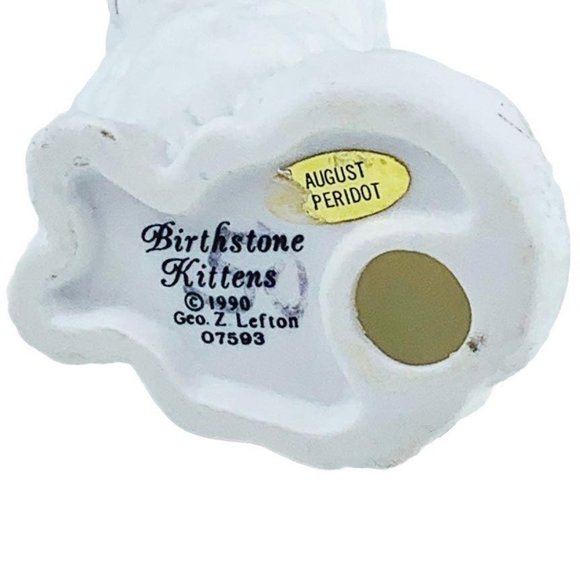 *SOLD* Lefton August Birthstone White Kitten Cat #07593 No Necklace AS IS - Picture 6 of 7